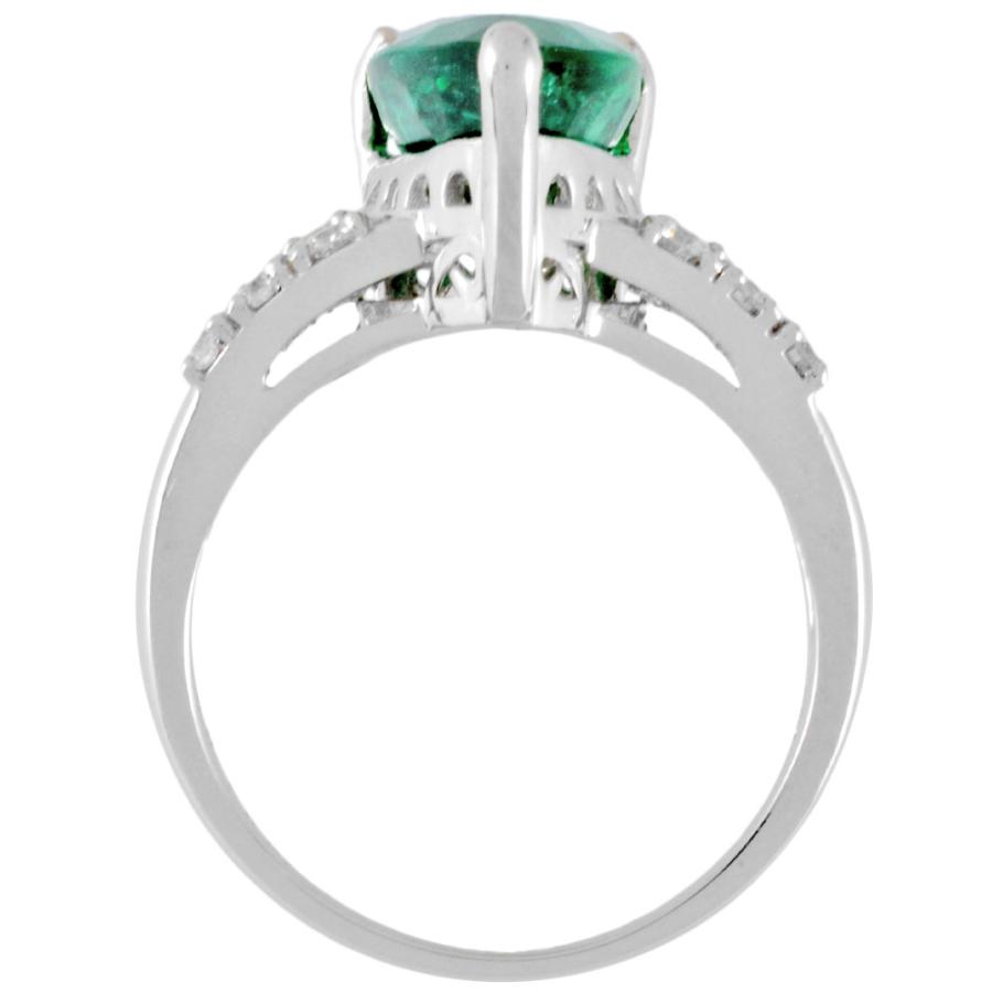 リング 指輪 エメラルド 4.63ct 約13号 Pt950 ダイヤモンド シェイプ 