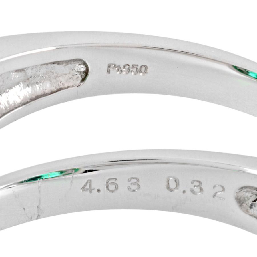 リング 指輪 エメラルド 4.63ct 約13号 Pt950 ダイヤモンド シェイプ 