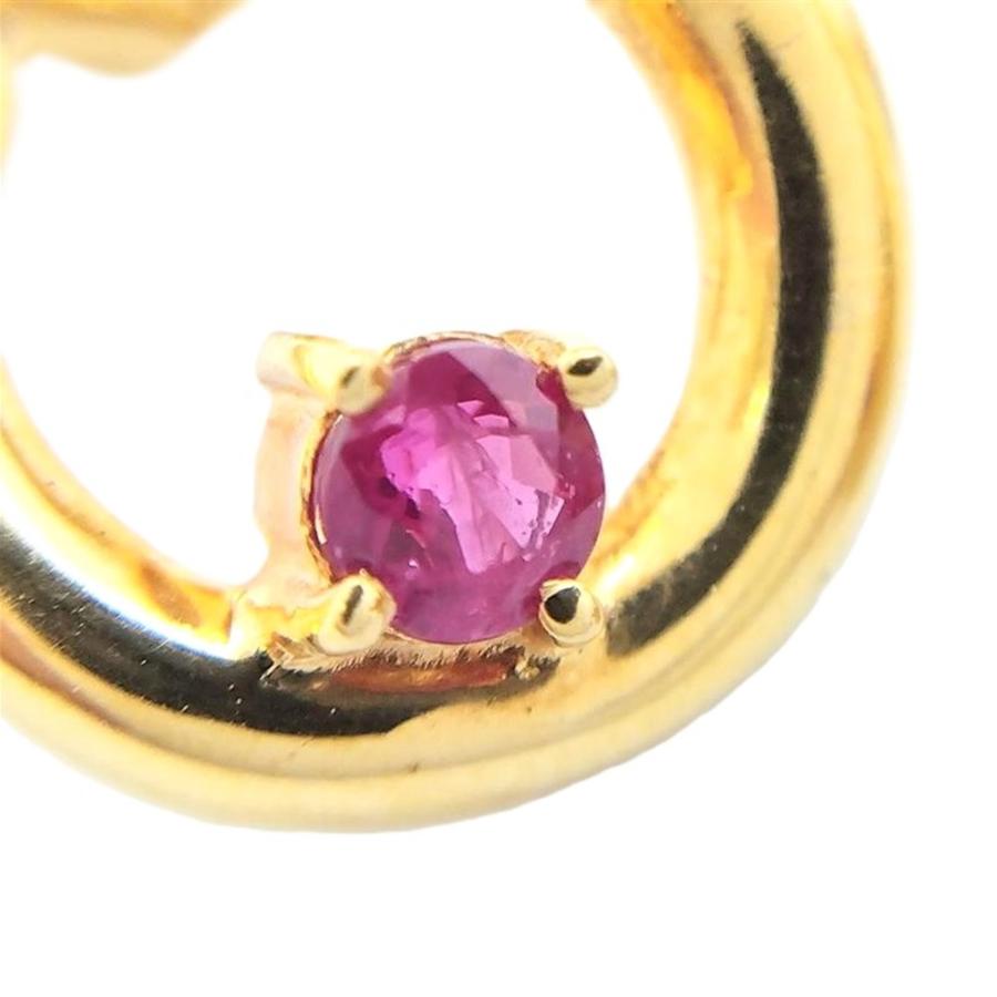スタージュエリー STAR JEWELRY サークル ピアス ルビー K18 ゴールド 