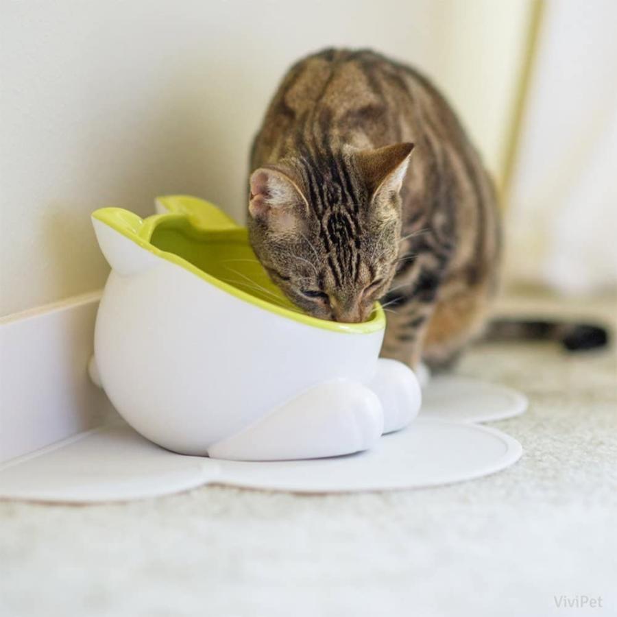 VIVIPET ペット 猫 犬 皿 給餌 食器 餌やり 水飲み 給水 ボウル 陶製 