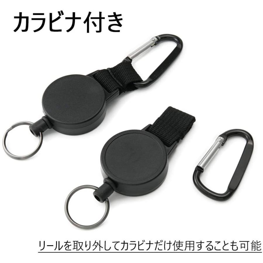 カラビナ付 キーリール リールキーホルダー ワイヤー リール アウトドア 伸縮 2個組 Gold River 通販 Yahoo ショッピング