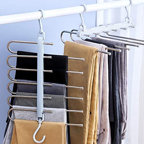 ハンガー ズボンハンガー ズボン収納ハンガー スラックスハンガー 滑り止め ステンレス鋼 マルチハンガー 皺防止 クロゼット収納 省スペース 011 Gold River 通販 Yahoo ショッピング