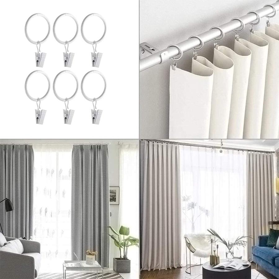 カーテンリング カーテンクリップ付き 内径35mm 個 スライドリング カーテンリングクリップ 防錆 ホワイト Gold River 通販 Yahoo ショッピング