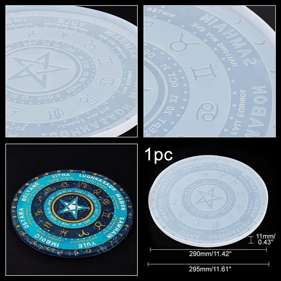 Ahandmaker 11インチの大きなトレイ樹脂シリコーン型星座コンパスタロット占い型偽の瑪瑙トレイトレイホーム占い装飾を作るためのアクセ Gold River 通販 Yahoo ショッピング