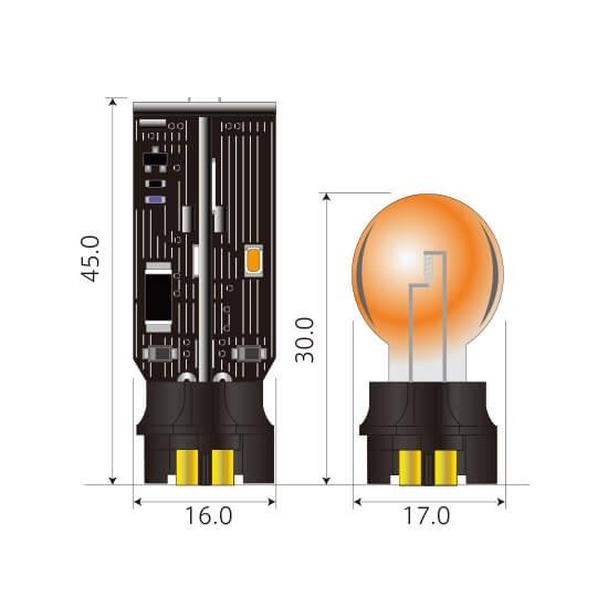 BREX ブレックス ledバルブ スティックPW24Wバルブ アンバー BBC539_2