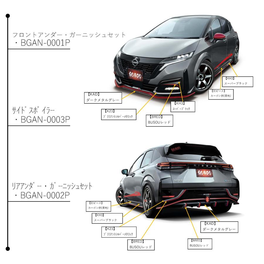 日産（NISSAN） BUSOU ブソウ E13 オーラ ニスモ 前期専用 フロント