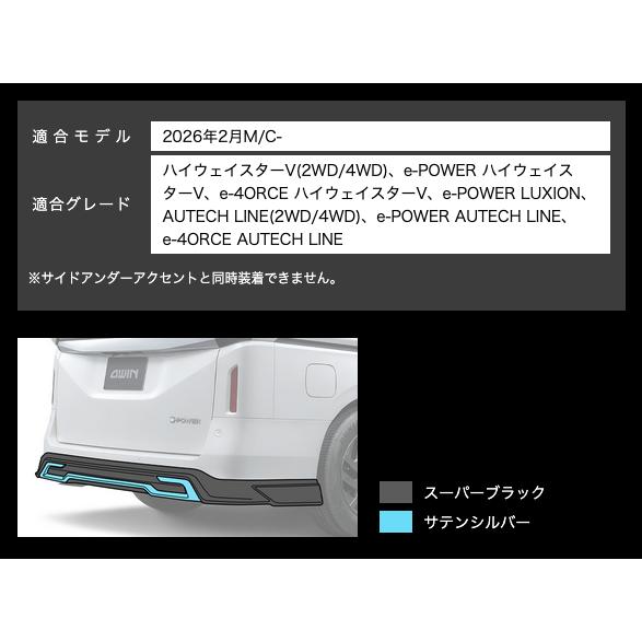 弊社倉庫より即発送可  AWIN エーウィン セレナ C28 ハイウェイスター/LUXION 2026年2月M/C- 後期 エアロ リヤバンパースポイラー 塗装品 N5310-C28A0の画像