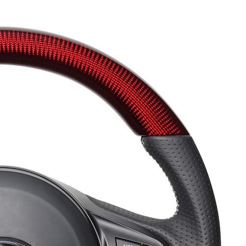 ブラックカーボン&レッドレザー レッドユーロステッチ 品番：HNB-BKC-RD REAL レアル ステアリング トヨタ スープラ DB型 R1(2019).5発売モデル
