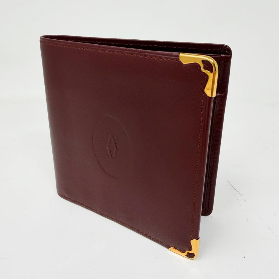 MUST DE CARTIER Cartier カルティエ マストライン 2つ折財布 ボルドー
