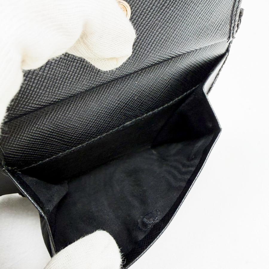 PRADA（プラダ） サフィアーノ 2つ折財布 黒 ブラック M738 : ゴールド 