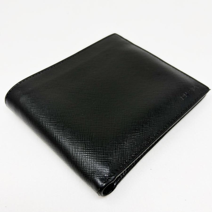 PRADA（プラダ） サフィアーノ 2つ折財布 黒 ブラック M738 : ゴールド