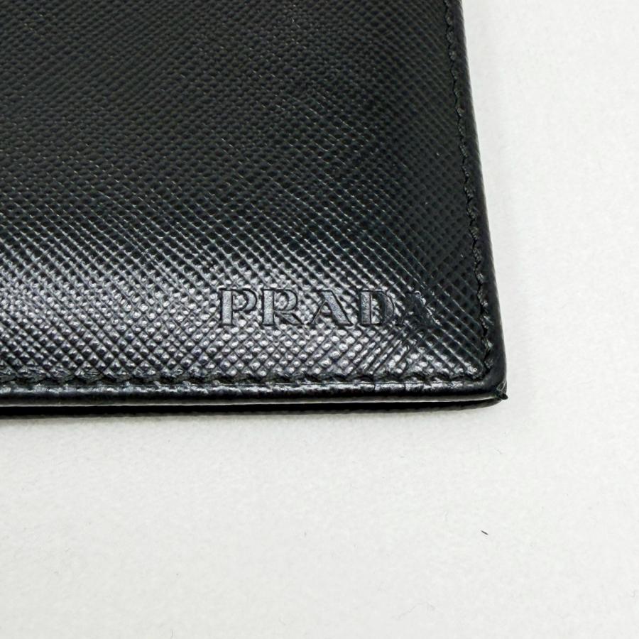 PRADA（プラダ） サフィアーノ 2つ折財布 黒 ブラック M738 : ゴールド 