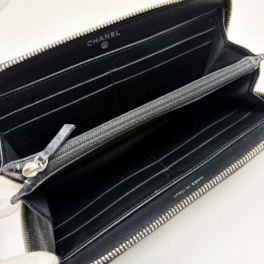 CHANEL（シャネル） エナメル マトラッセ 長財布 黒 パテントレザー