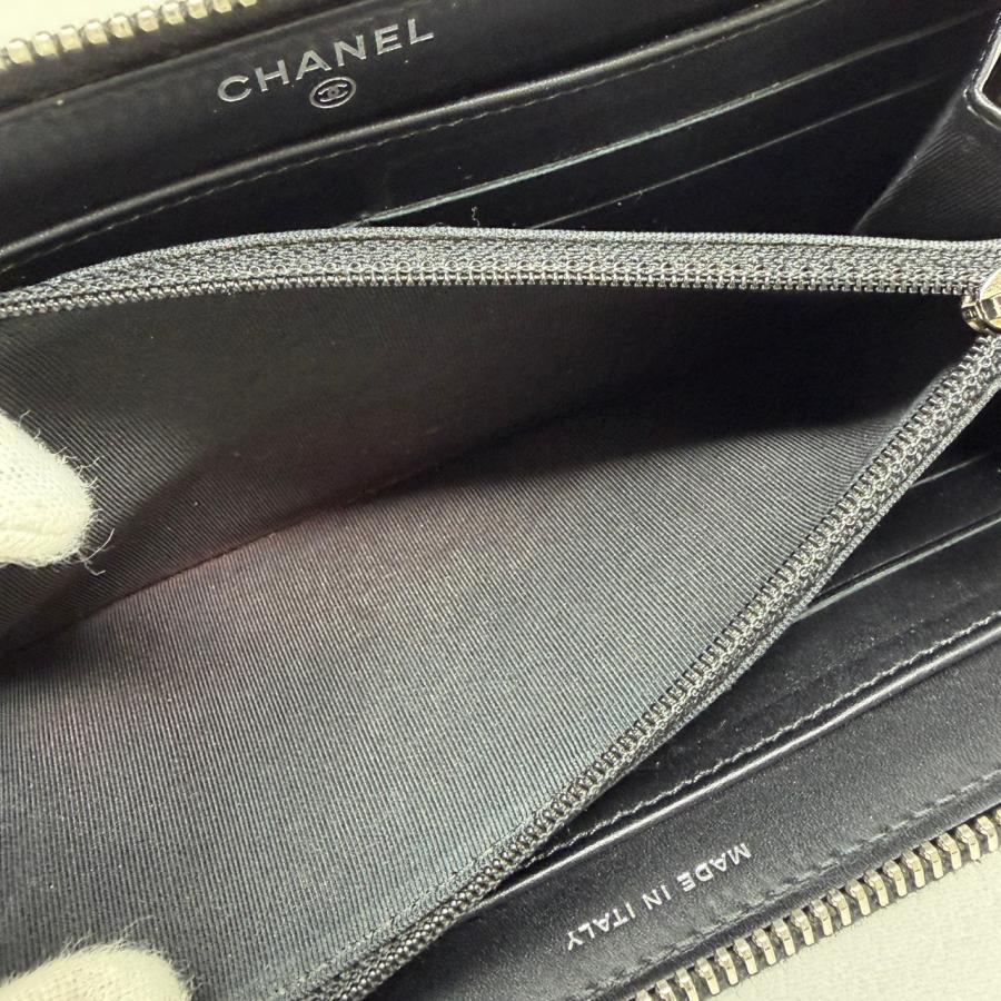 CHANEL（シャネル） エナメル マトラッセ 長財布 黒 パテントレザー