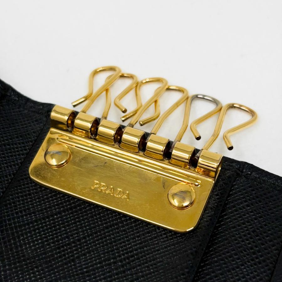 ☆未使用品☆PRADA サフィアーノ キーケース 6連 ブラック 1PG222 PRADA（プラダ） サフィアーノ 6連キーケース 1PG222 黒 ブラック
