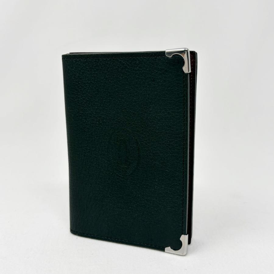 最終価格　Cartier カルティエ カボションパスポートケース ブラック Cartier（カルティエ） カボションライン 名刺入れ カードケース 黒