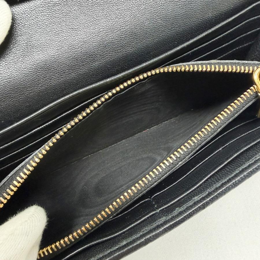 miu miu（ミュウミュウ） マテラッセ 長財布 黒 ブラック クリスタル