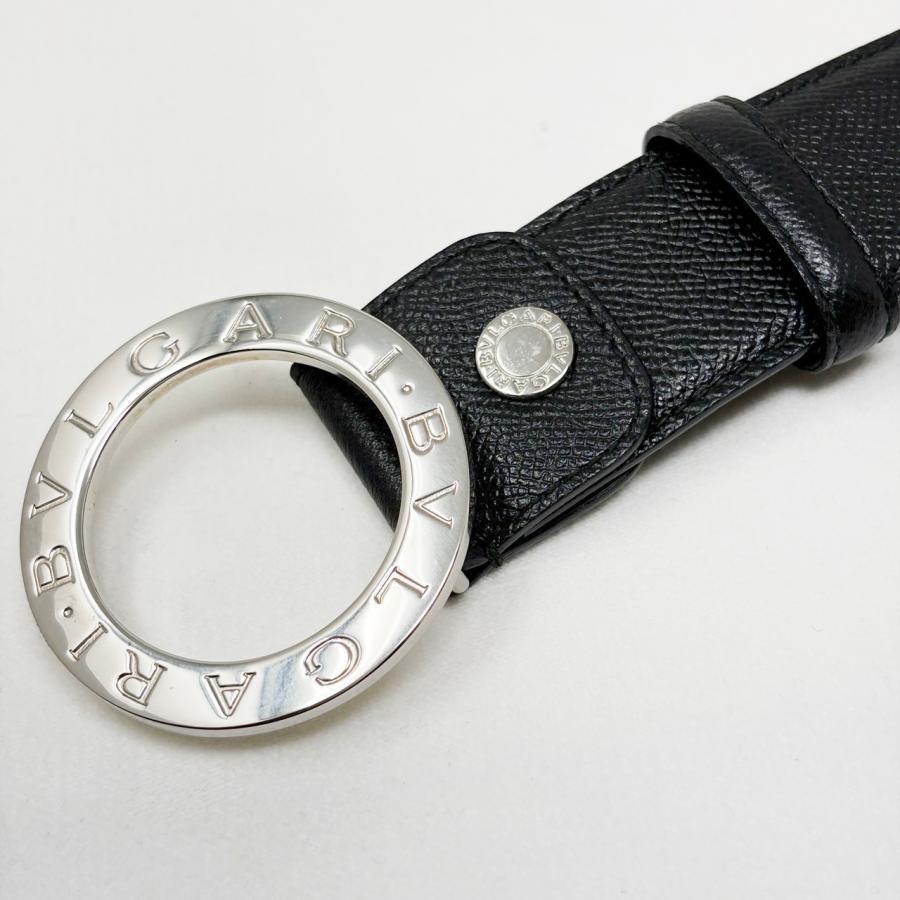 美品　ブルガリ　BVLGARI ベルト ブラック シルバー金具 ブルガリ・ブルガリ BVLGARI ブルガリブルガリ ベルト 黒 シルバー金具