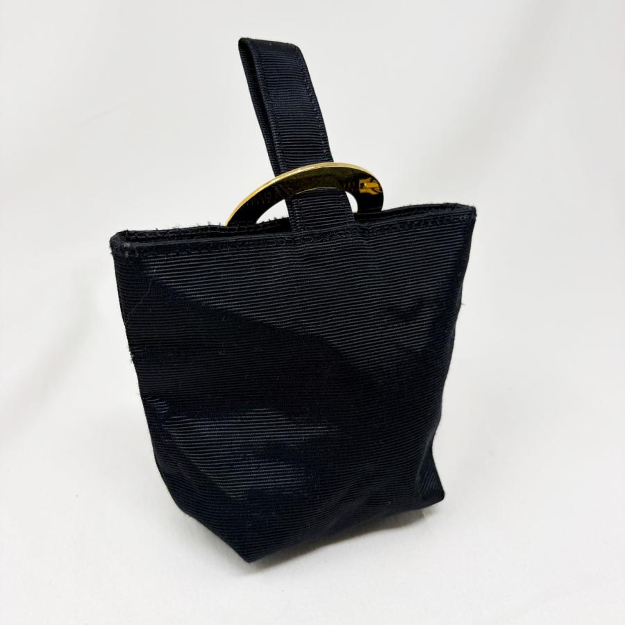 CELINE（セリーヌ） ミニポーチ ポーチ 黒 ミニバッグ : ゴールド