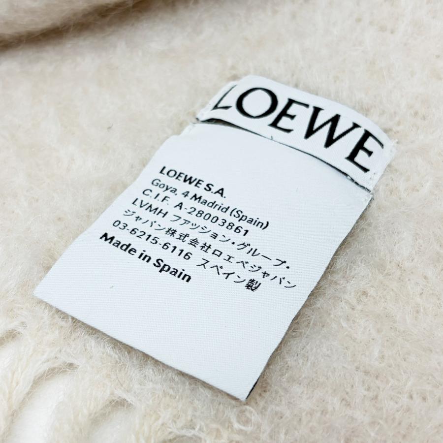 LOEWE ロエベ アナグラム モヘア マフラー アイボリー : ゴールド