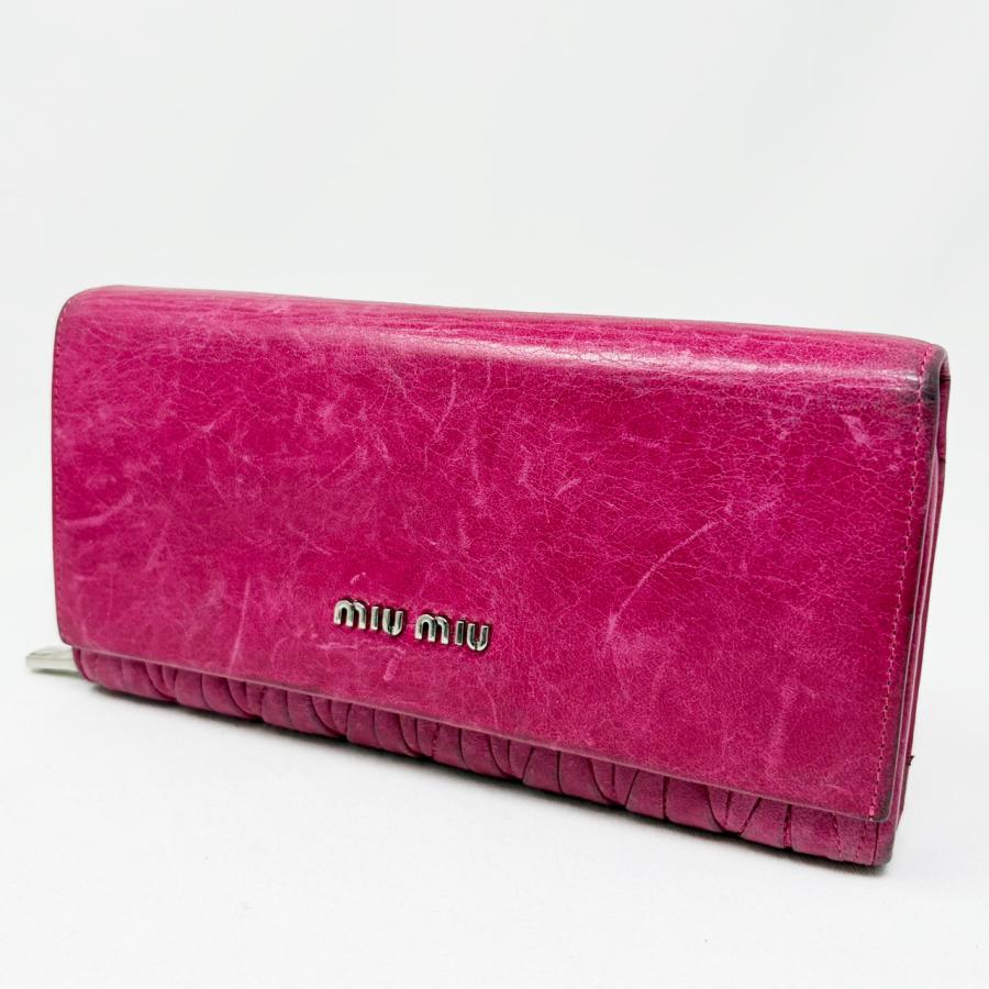 miu miu（ミュウミュウ） マテラッセ 長財布 ピンク : ゴールド