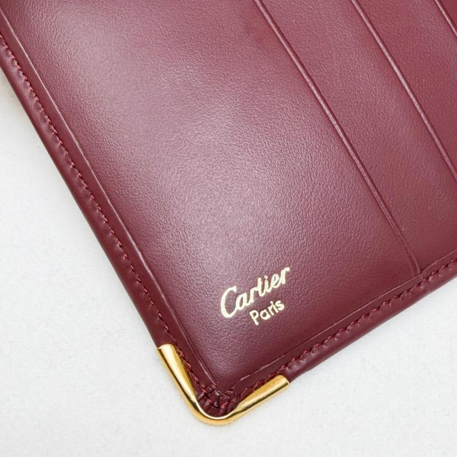 Cartier 二つ折り財布 ボルドー マストライン Cartier（カルティエ） マスト 2つ折り財布 ボルドー : ゴールド