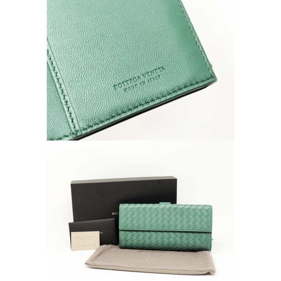未使用品 Bottegaveneta ボッテガヴェネタ 二つ折り長財布 Wホック イントレチャート カーフ レザー グリーン 緑 メンズ レディース N454 ゴールドラッシュstore 通販 Yahoo ショッピング