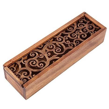 ５５％以上節約 筆箱 収納ケース 文房具用収納ボックス 木製 透かし彫り 引き出し くり抜かれたウッディーケース ペンケース 小物収納 蓋付き アンティーク (1) 筆箱