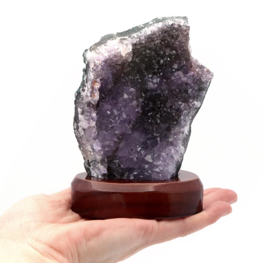 送料込み 神聖 紫水晶 塊 台付