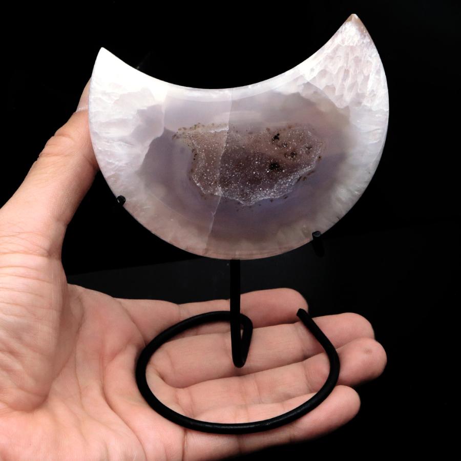瑪瑙 パワーストーン 特大 天然石 台座付 ブルー メノウ 水晶 【公式通販】