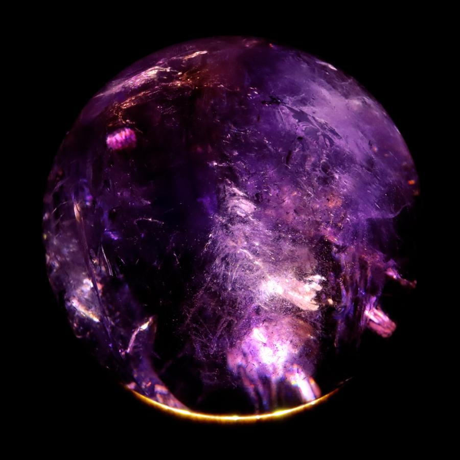 アメジスト 紫水晶 丸玉 ブラジル バイーア州産 直径約54mm LEDライト 台座付き 1点もの スフィア 2月 誕生石 置き物｜goldstone｜05