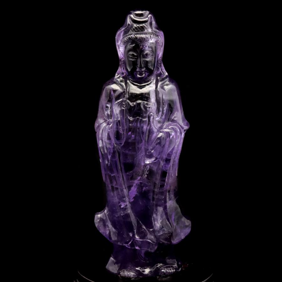 アメジスト 観音様 置き物 197g ブラジル バイーア州産 紫水晶 アメジスト 観音様 置き物 197g ブラジル バイーア州産 紫水晶