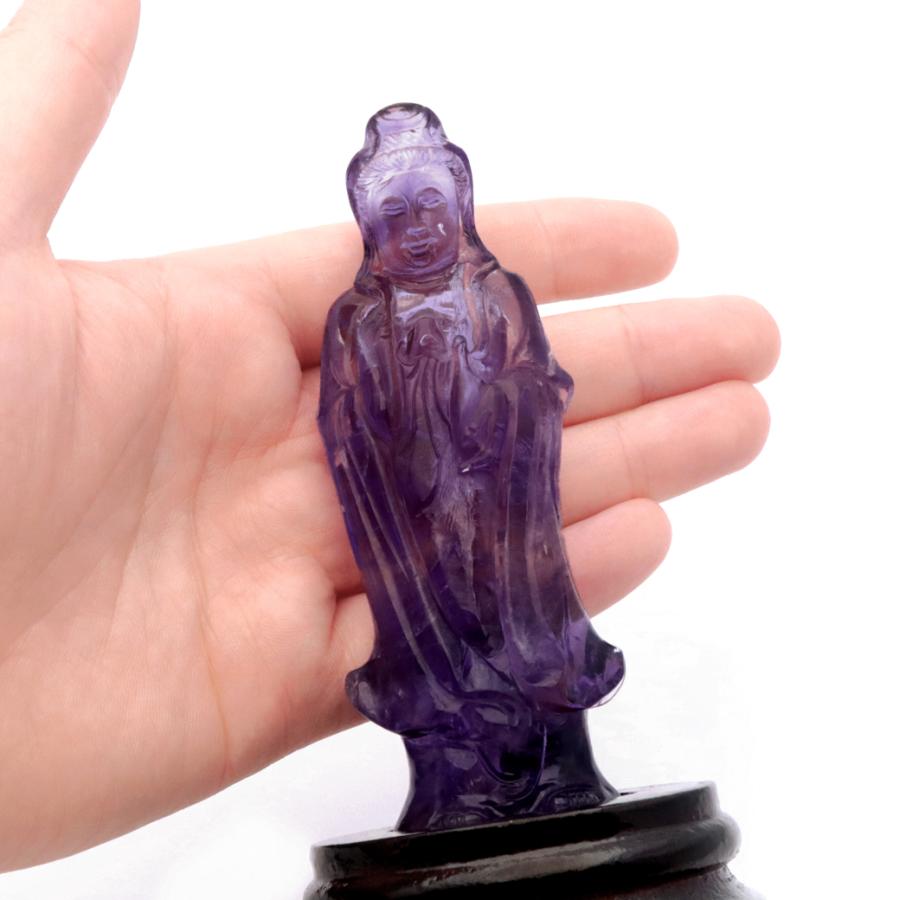 アメジスト 観音様 置き物 197g ブラジル バイーア州産 紫水晶 アメジスト 観音様 置き物 197g ブラジル バイーア州産 紫水晶