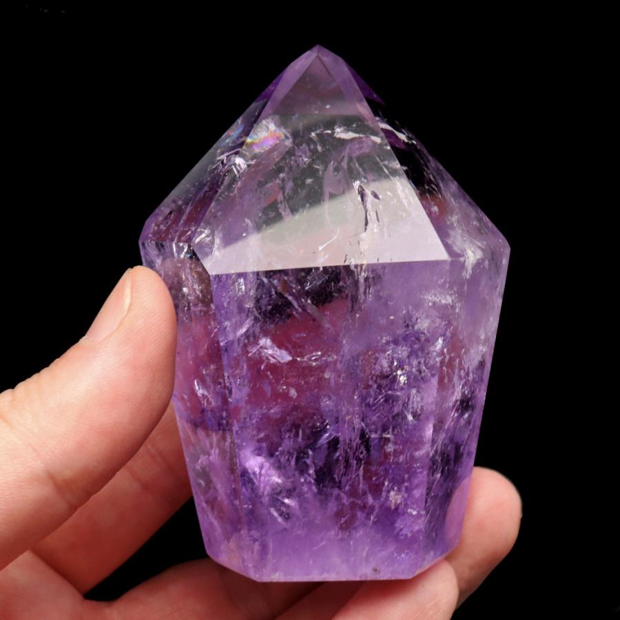 GOLD STONE アメジスト 六角柱 ポイント 1点もの ボリビア産 AAA 虹