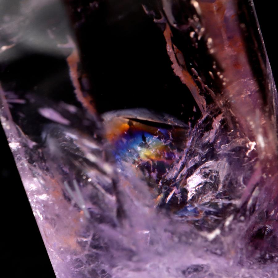 M-6天然アメトリン丸玉　アメジスト　六角形見えるスフィア　虹パワーストーン M-6天然アメトリン丸玉 アメジスト 六角形見えるスフィア 虹