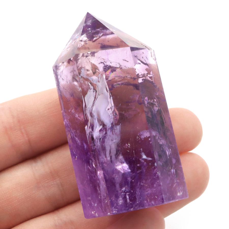 天然アメトリンポイント 置物 紫黄水晶 虹入り 高透明 ブラジル産 2月