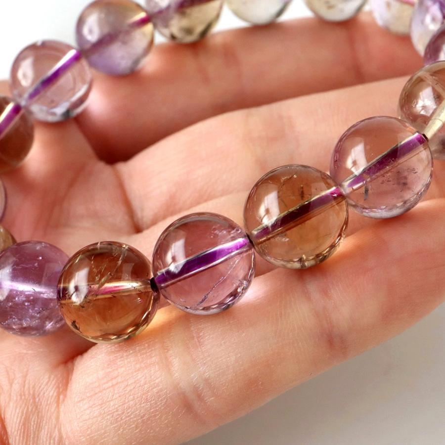 天然石　ボリビア産　バイカラー　アメトリン　ブレスレット　１１.５mm 天然石ボリビア産バイカラーアメトリンブレスレット11.5mm