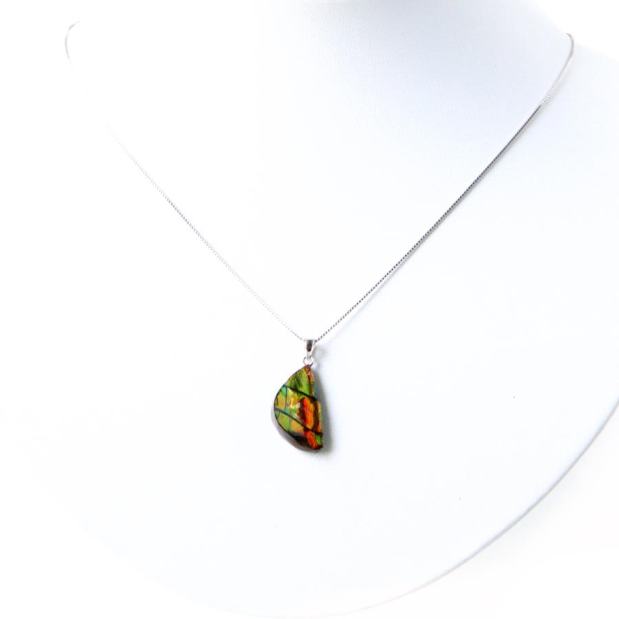 GOLD STONE アンモライト ネックレス 天然石 ペンダント Silver925 