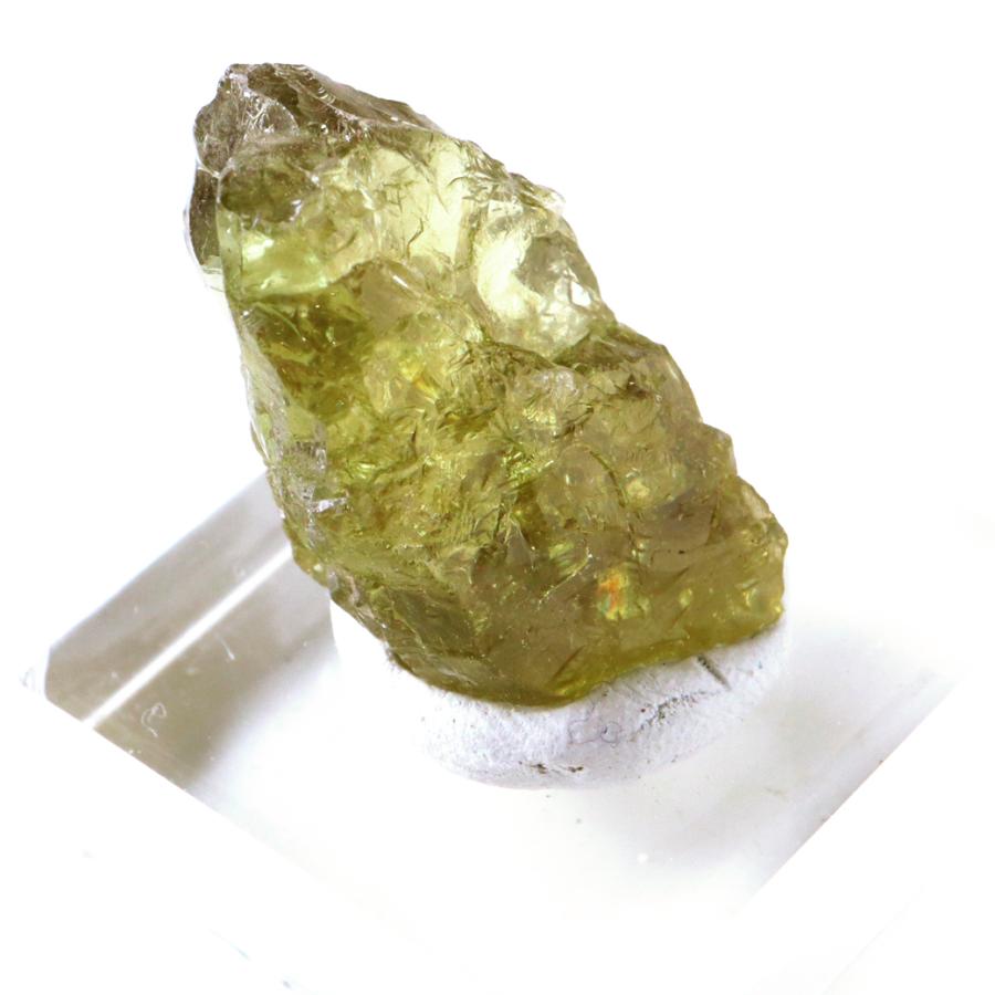 GOLD STONE グリーンアパタイト 原石 モロッコ産 宝石質 加工用 台付き
