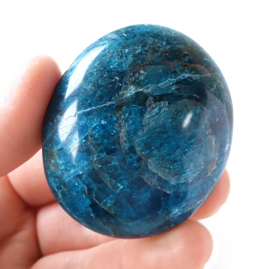 ブルーアパタイト マダガスカル産 82g 原石 握り石 タンブル