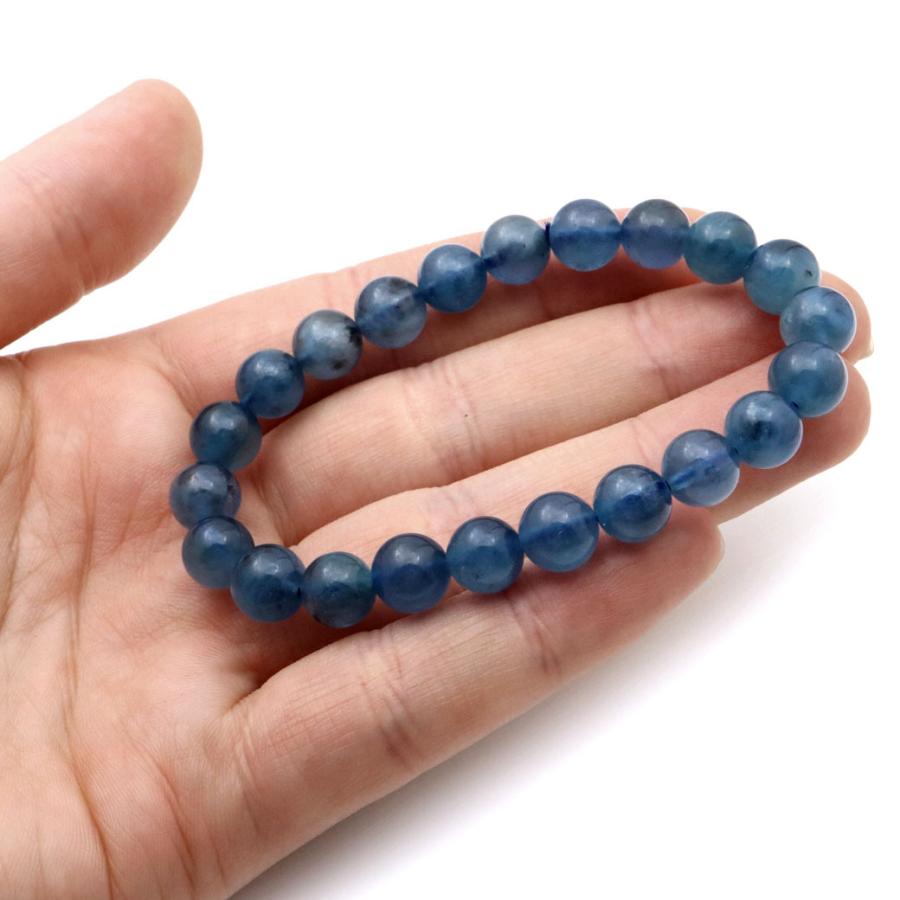 GOLD STONE アクアマリン ブレスレット 8.5mm ディープブルー 1点もの 