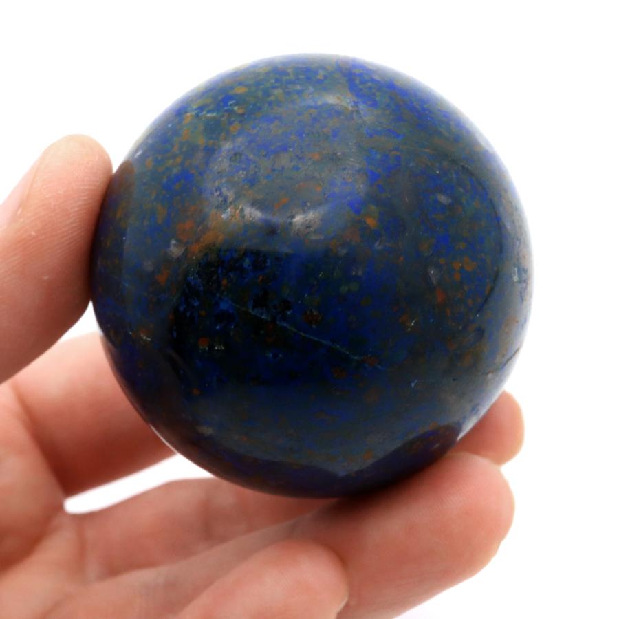 GOLD STONE アズライト 丸玉 直径52mm 1点物 台座付き 天然石 置き物