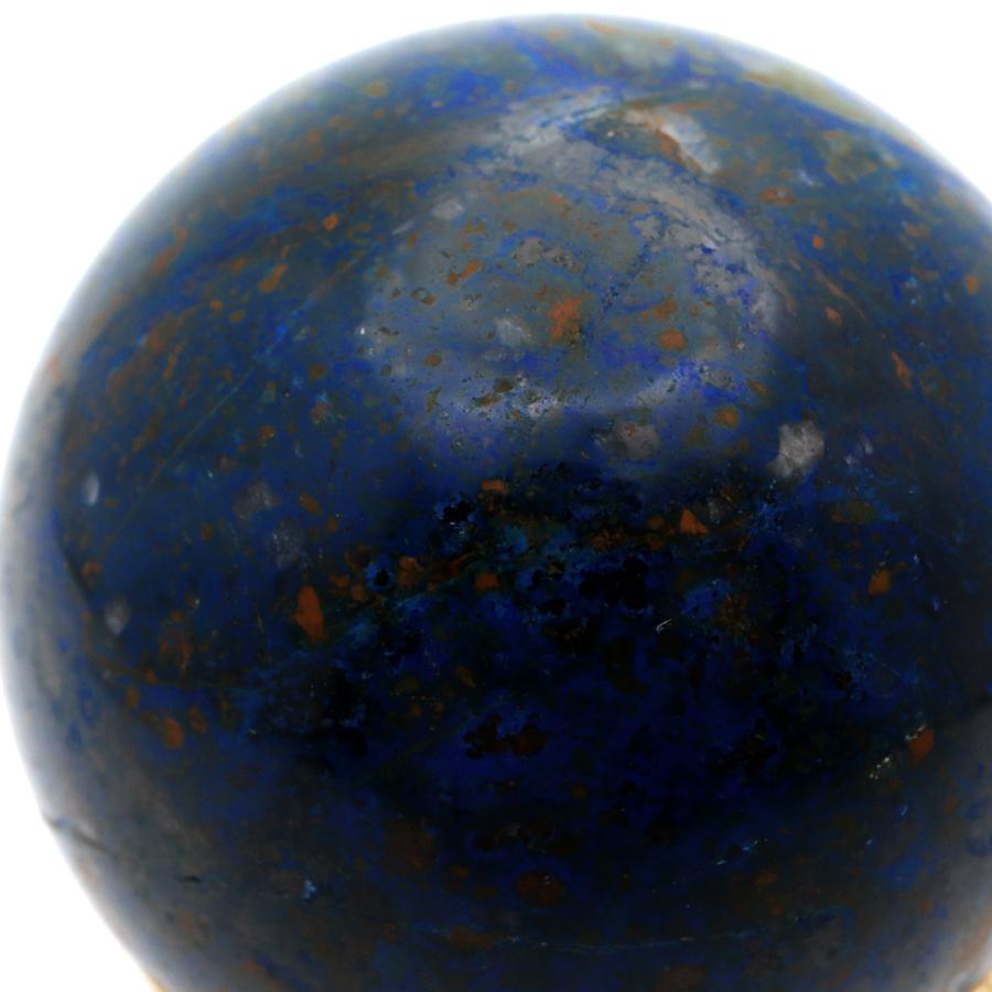 GOLD STONE アズライト 丸玉 直径52mm 1点物 台座付き 天然石 置き物 パワーストーン 中国 貴州省産 ブルー 藍銅鉱 らん ...