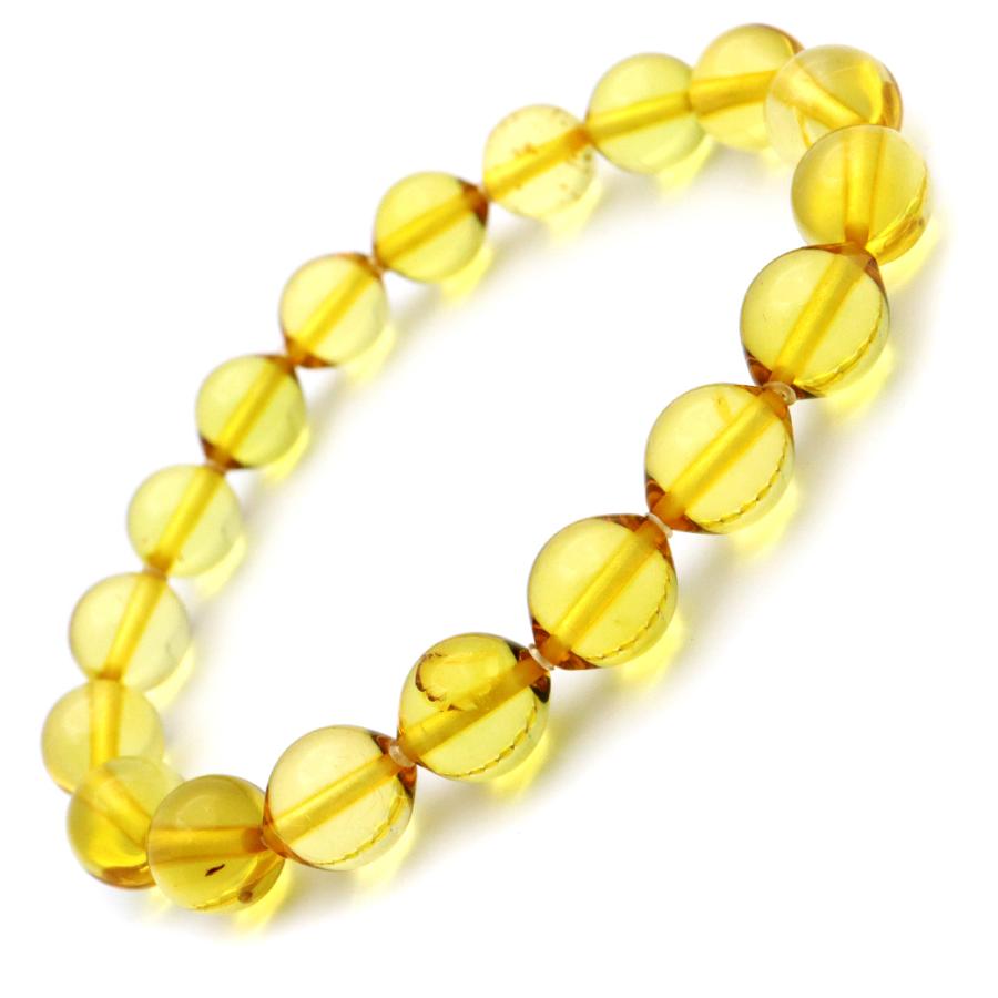 GOLD STONE 琥珀 アンバー ブレスレット 9mm ナチュラルカラー 