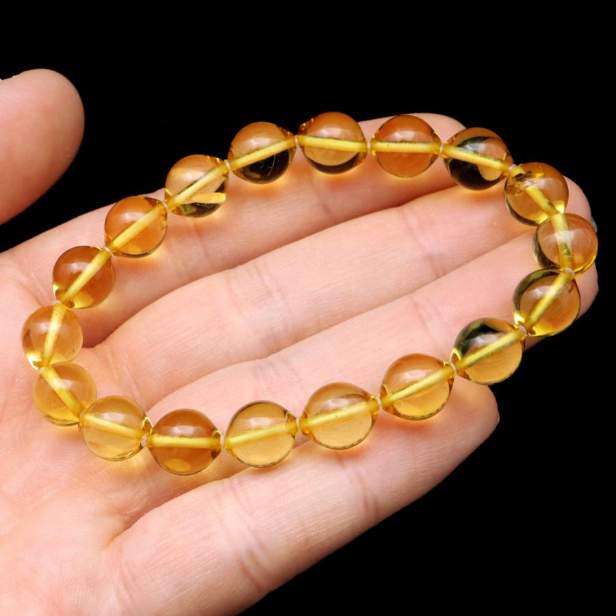 GOLD STONE 琥珀 アンバー ブレスレット 9mm ナチュラルカラー 