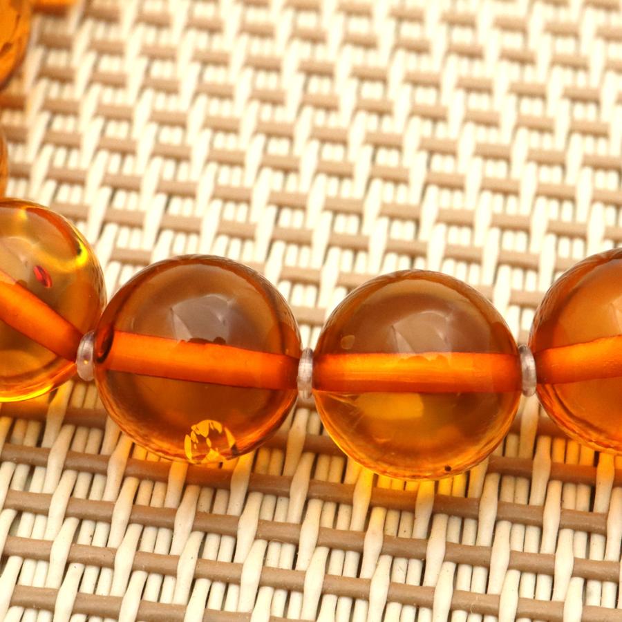 オレンジ アンバー ブレスレット 8mm ナチュラルカラー オレンジ アンバー ブレスレット 8mm ナチュラルカラー