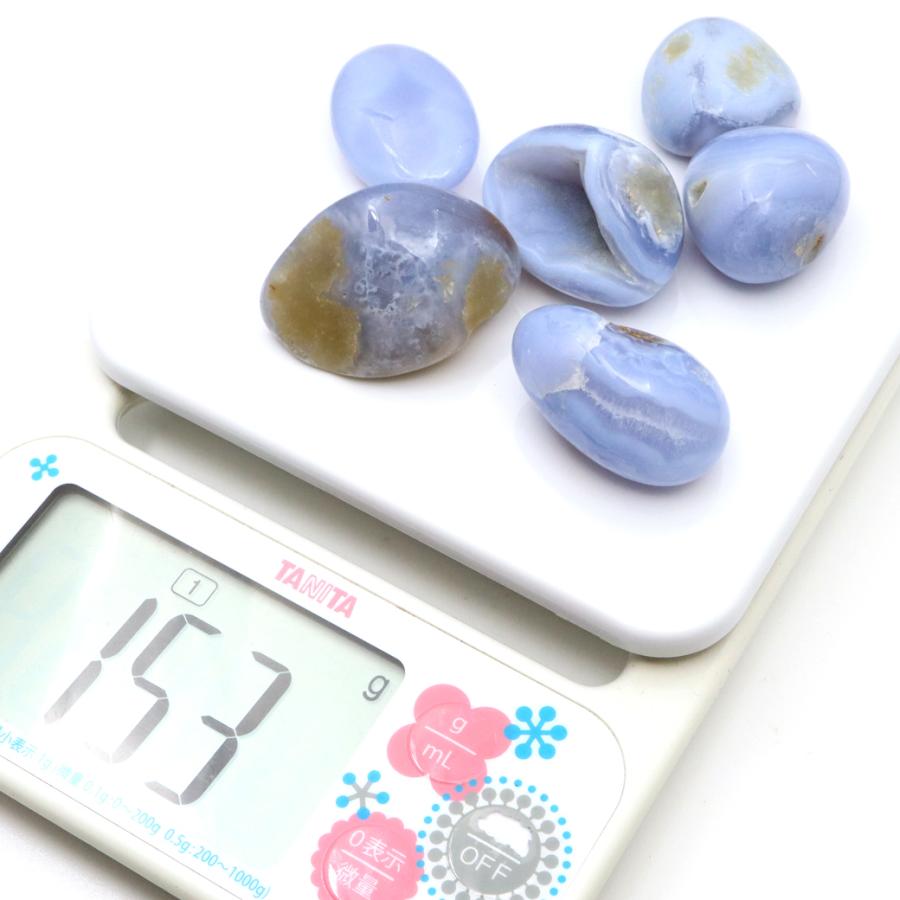 ブルーレースアゲート タンブル 150g 空色 縞瑪瑙 天然石 ブルーレースアゲート タンブル 150g 空色 縞瑪瑙 天然石