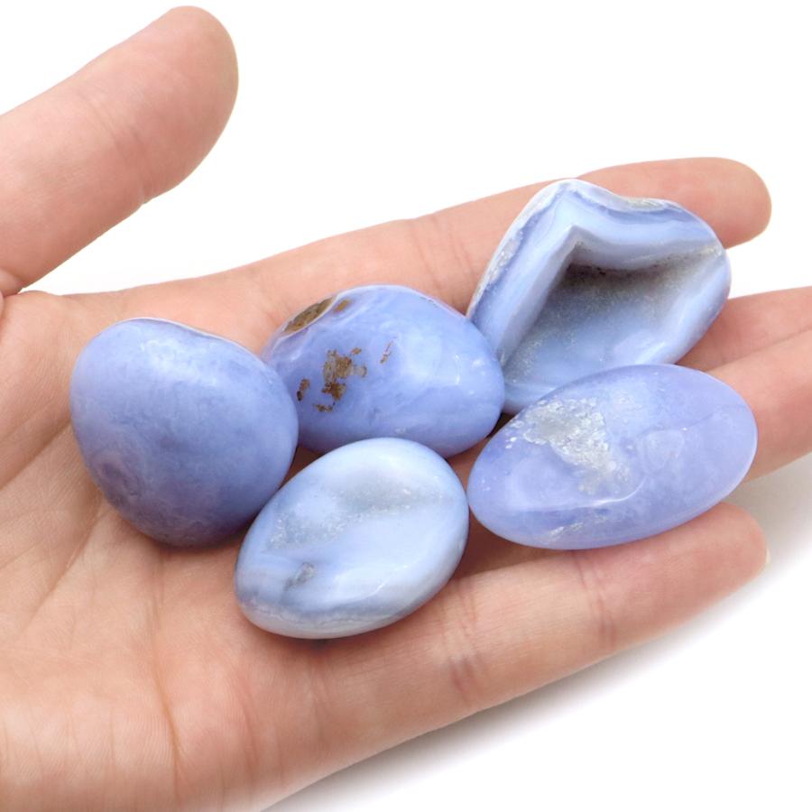 ブルーレースアゲート タンブル 150g 空色 縞瑪瑙 天然石 ブルーレースアゲート タンブル 150g 空色 縞瑪瑙 天然石