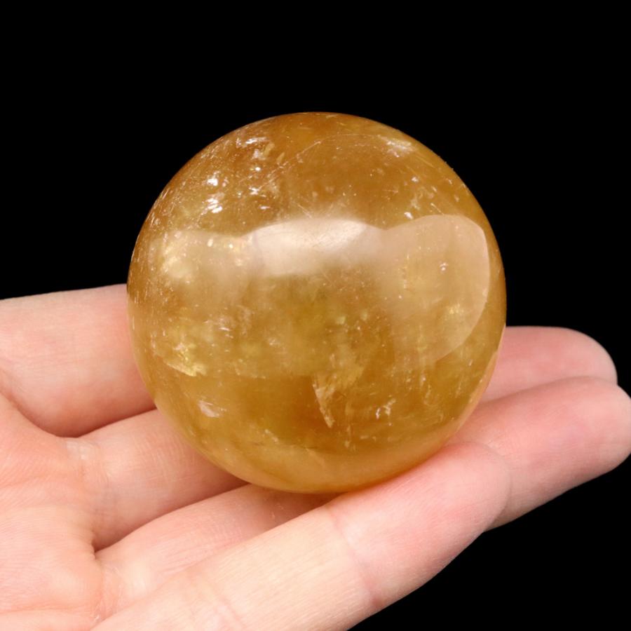 GOLD STONE ゴールデン カルサイト 丸玉 台座付き 直径約43mm 天然石