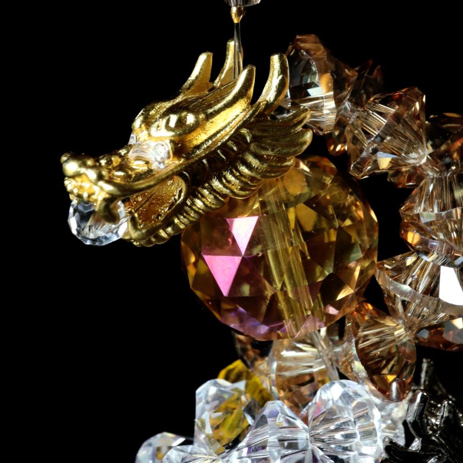 GOLD STONE 干支飾り たつ 辰 双龍 サンキャッチャー 昇り龍 オーラ